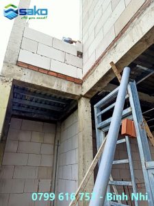 Xây nhà 1 lầu gạch AAC