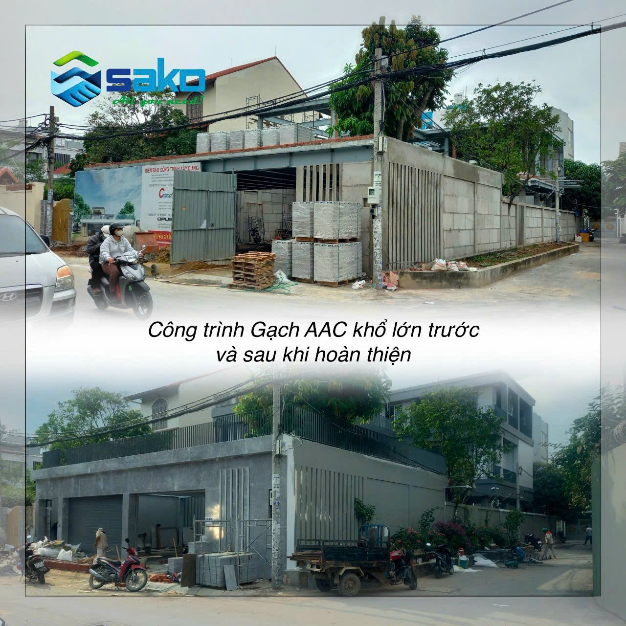 Tường bê tông khí chống cháy nhà ở, nhà phố