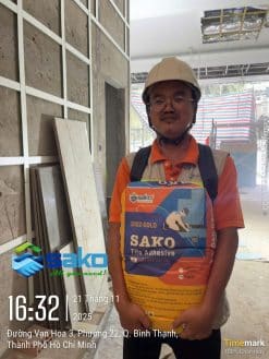 Keo dán gạch S102 GOLD tại VINHOMES Tân Cảng