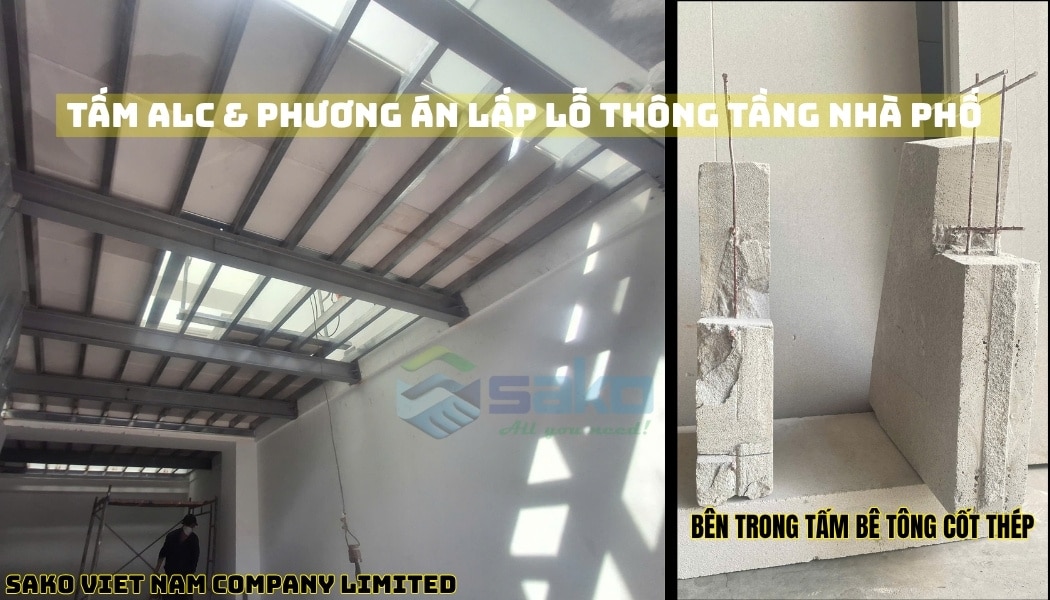 Tấm ALC cải tạo sàn, lấp lỗ thông tầng nhà phố