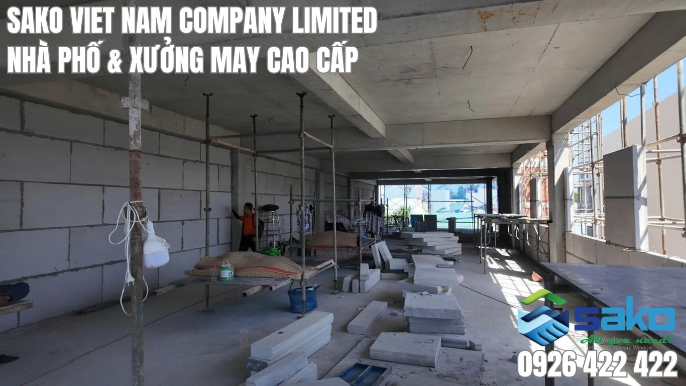 Giải pháp đột phá: Bê tông khí xây nhà 5 tầng kết hợp xưởng may cao cấp tại Bình Chánh