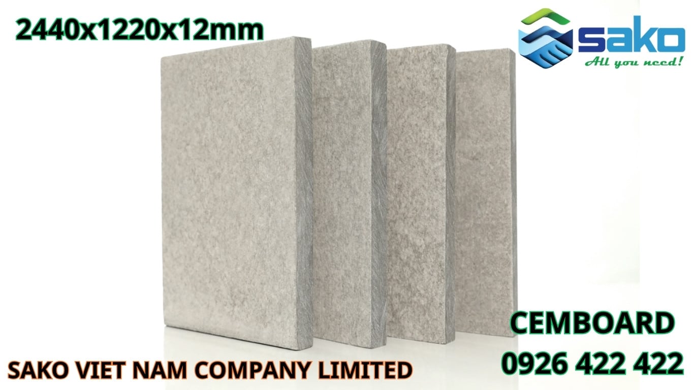 Tấm CemBoard 2440x1220x12mm - Vật liệu nhẹ, chịu lực, chống cháy - SAKO Việt Nam