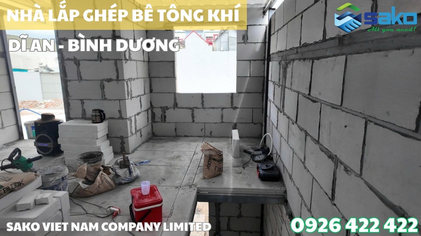Nhà lắp ghép bê tông khí tại Bình Dương – Phương án lắp sàn thay thế sàn bê tông