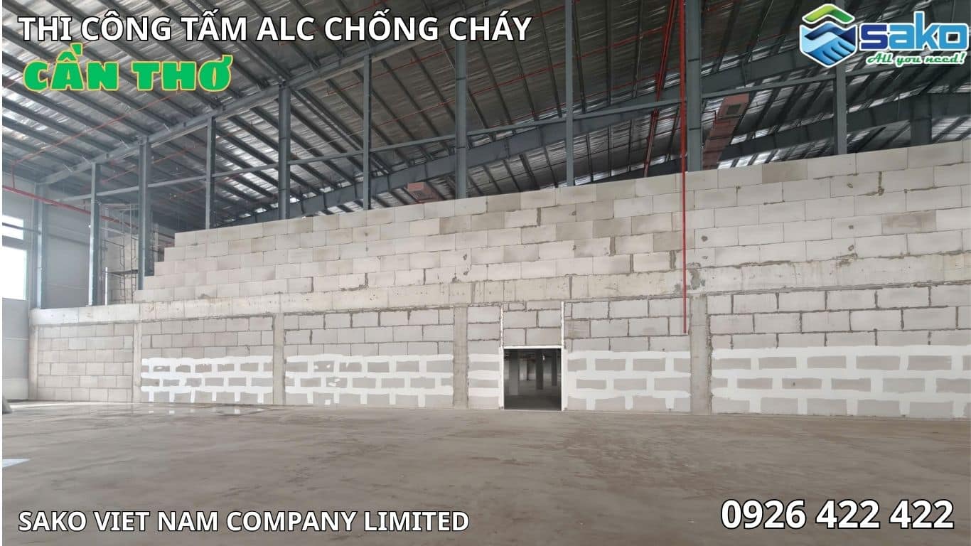 Tấm ALC chống cháy tại Cần Thơ - Vách ngăn EI 240 cho nhà máy