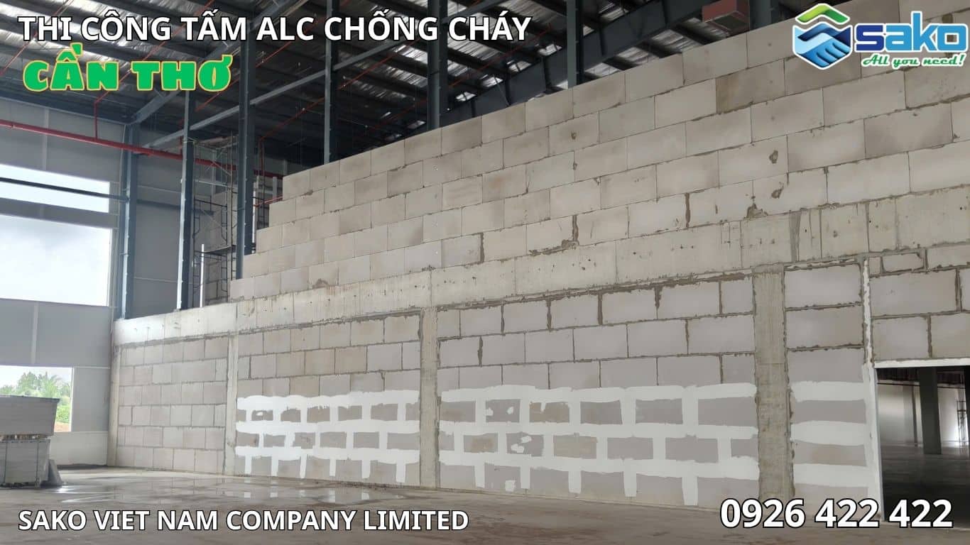 Tấm ALC chống cháy tại Cần Thơ - Vách ngăn EI 240 cho nhà máy